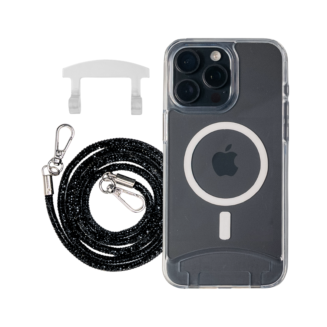 iPhone 16 Plus TRANSPARENT CASE + CRYSTAL CORD