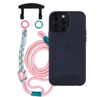 iPhone 12 Pro Max MIDNIGHT BLACK FROSTED CASE + KNOTTED CORD