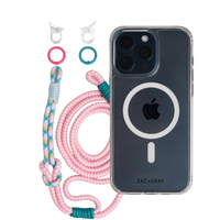 CRYSTAL CLEAR TRANSPARENT CASE WITH LAGOON BLOOM KNOTTED CORD - MAGSAFE