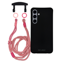 Samsung S24 MIDNIGHT BLACK CASE + KNOTTED CORD