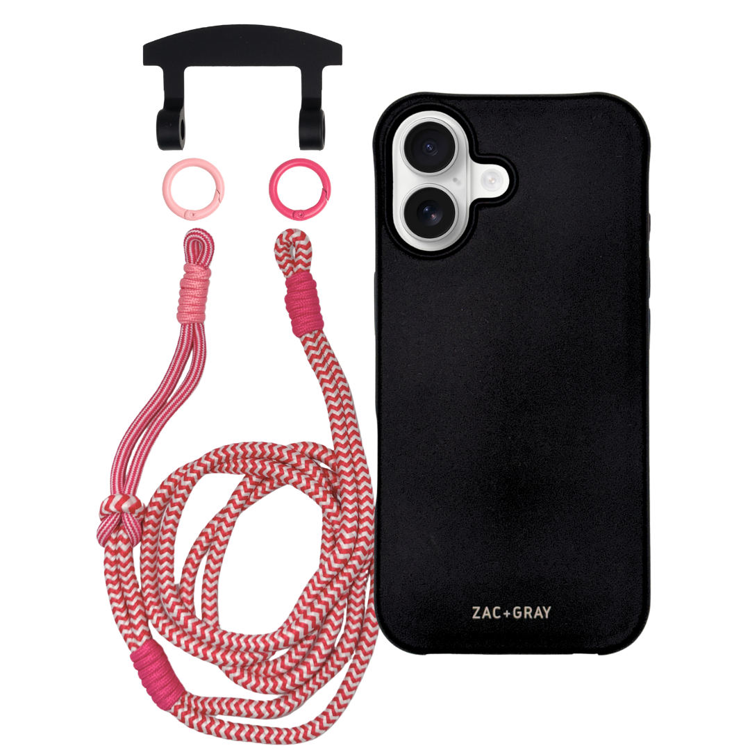 iPhone 17 MIDNIGHT BLACK CASE + KNOTTED CORD