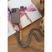 iPhone 14 Plus and 15 Plus LAVENDER TRANSPARENT CASE + KNOTTED CORD