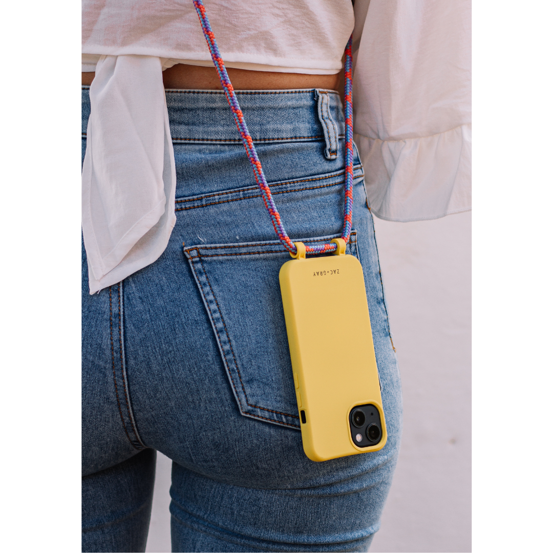 iPhone 6 / 6s / 7 / 8 / SE (2020 & 2022) SUNSHINE YELLOW CASE + CRYSTAL CORD