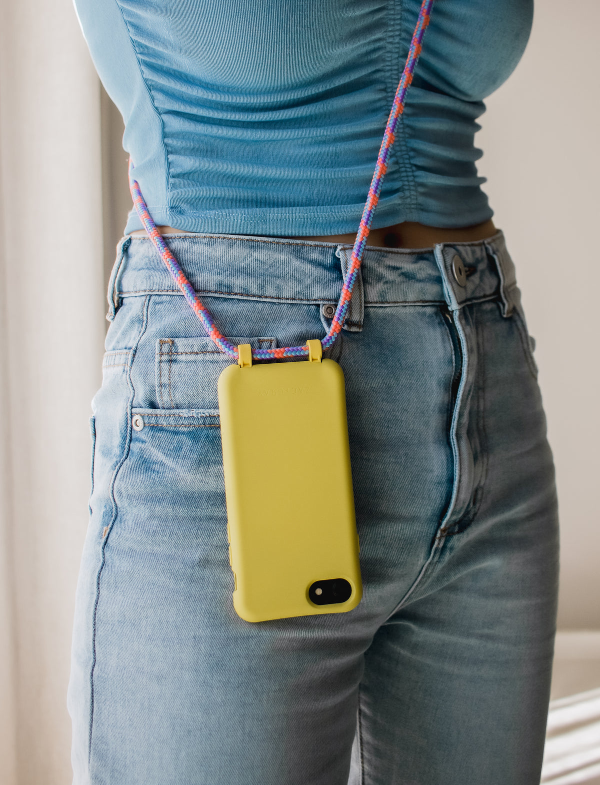 iPhone 6/6S/7/8/SE (2020 & 2022) SUNSHINE YELLOW CASE + CORAL REEF CORD