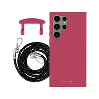Samsung S25 Ultra RASPBERRY RED CASE + CRYSTAL CORD