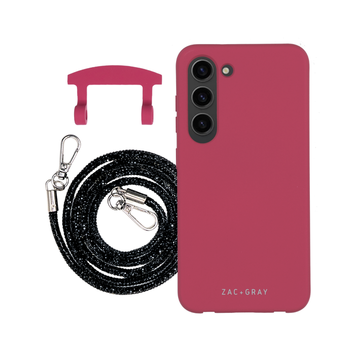 Samsung S26 RASPBERRY RED CASE + CRYSTAL CORD