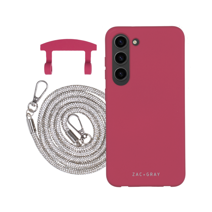 Samsung S26 RASPBERRY RED CASE + CRYSTAL CORD