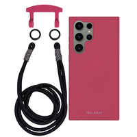 Samsung S24 Ultra RASPBERRY RED CASE + KNOTTED CORD