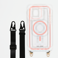 POWDER PINK TRANSPARENT CASE WITH STRAP - MAGSAFE