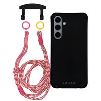 Samsung S24 MIDNIGHT BLACK CASE + KNOTTED CORD