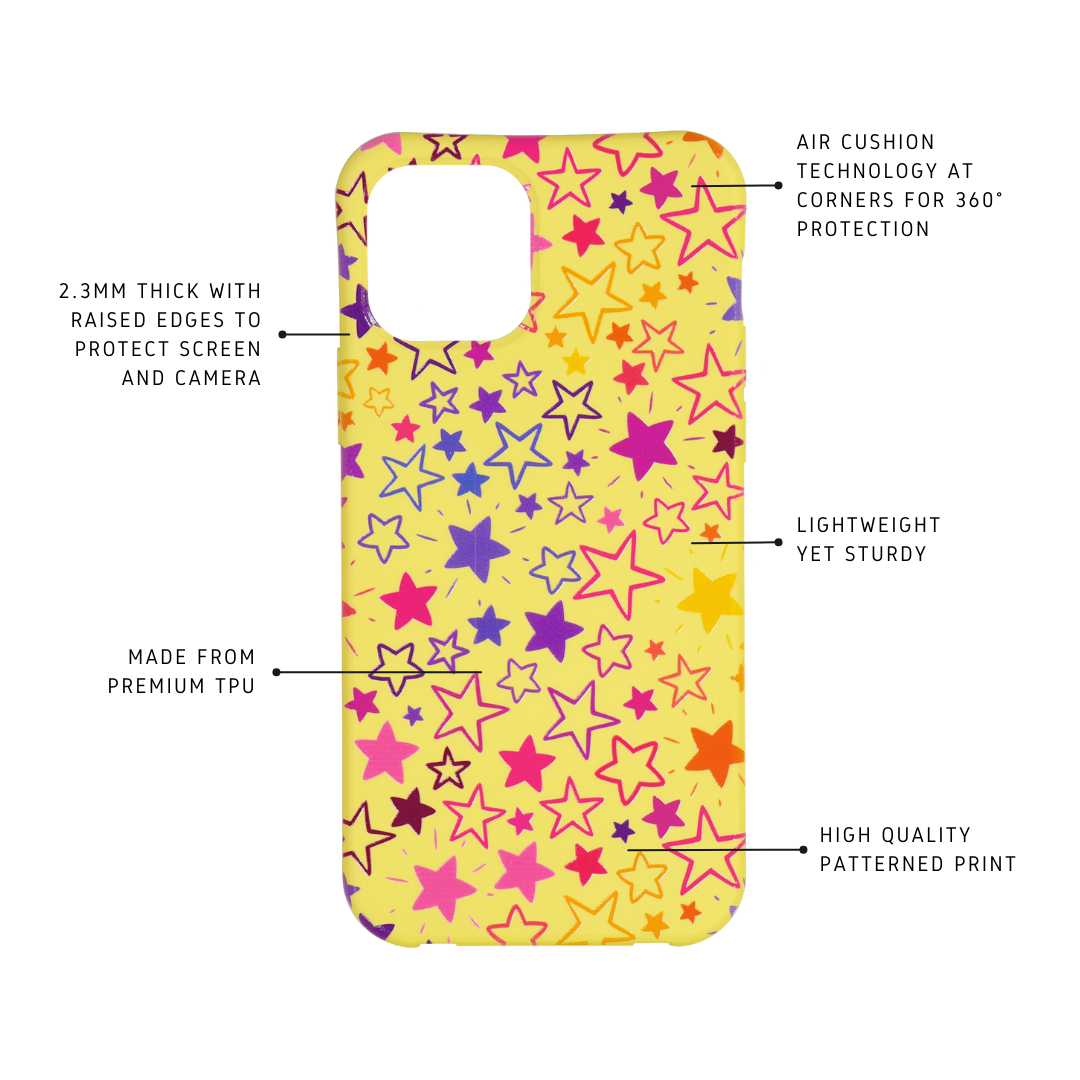 SUNSHINE YELLOW STARS PATTERNED CASE