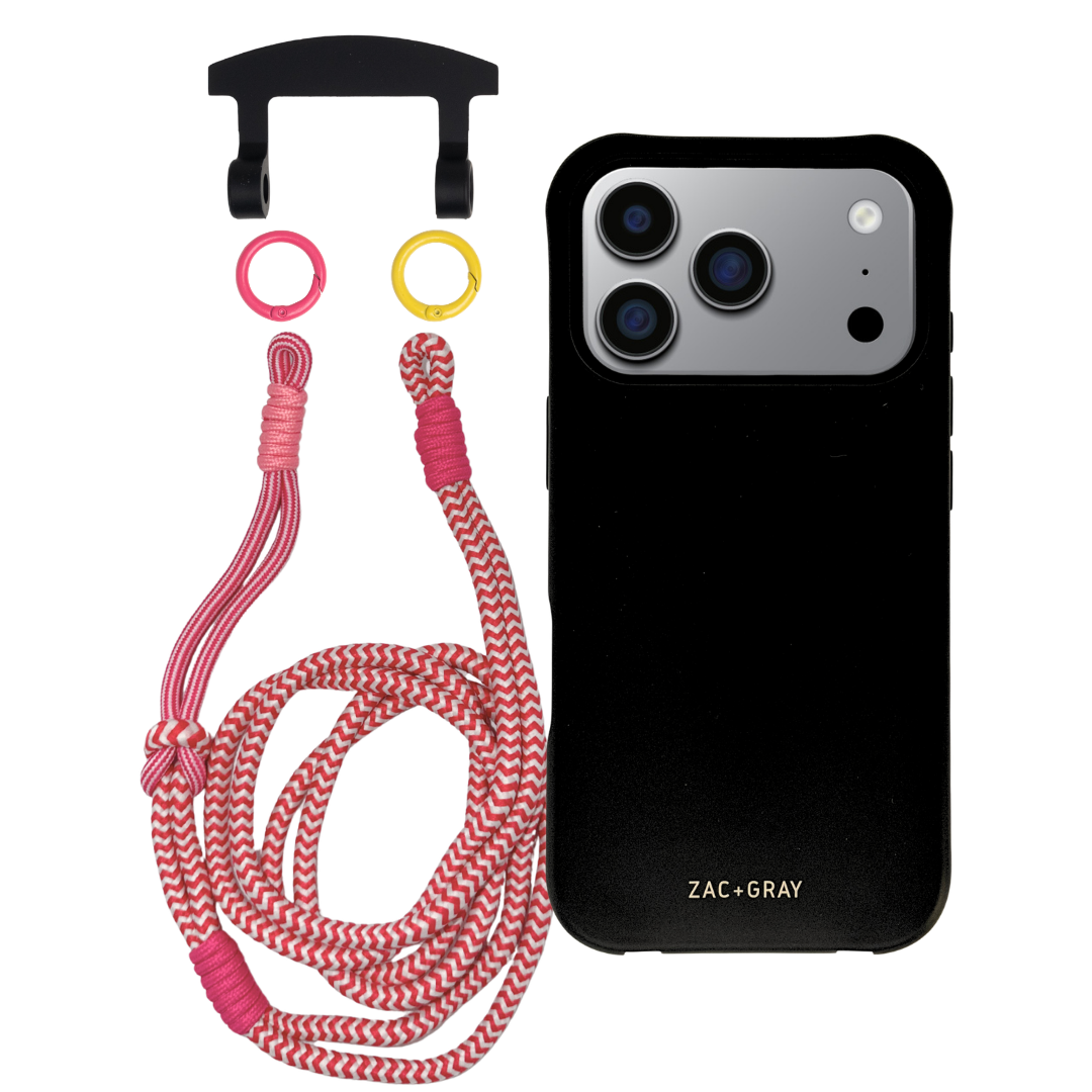 iPhone 17 Pro MIDNIGHT BLACK CASE + KNOTTED CORD