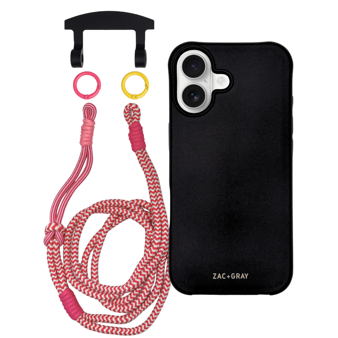 iPhone 17 MIDNIGHT BLACK CASE + KNOTTED CORD