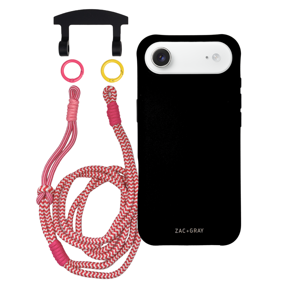 iPhone 17 Air MIDNIGHT BLACK CASE + KNOTTED CORD