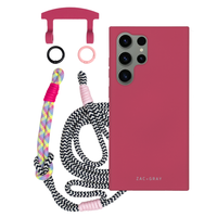 Samsung S25 Ultra RASPBERRY RED CASE + KNOTTED CORD