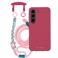 Samsung S23 Plus RASPBERRY RED CASE + KNOTTED CORD