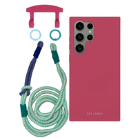 Samsung S24 Ultra RASPBERRY RED CASE + KNOTTED CORD