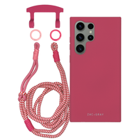 Samsung S24 Ultra RASPBERRY RED CASE + KNOTTED CORD