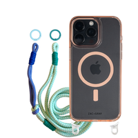 iPhone 16 Plus POWDER PINK TRANSPARENT CASE + KNOTTED CORD