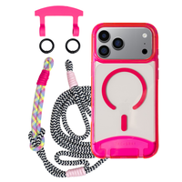 iPhone 17 Pro HOT PINK TRANSPARENT CASE + KNOTTED CORD