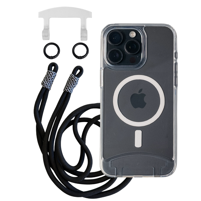 iPhone 14 Plus TRANSPARENT CASE + KNOTTED CORD