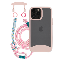 iPhone 12 and 12 Pro FROSTED ROSÉ PINK CASE + KNOTTED CORD