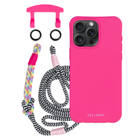 iPhone 12 and 12 Pro HOT PINK CASE + KNOTTED CORD