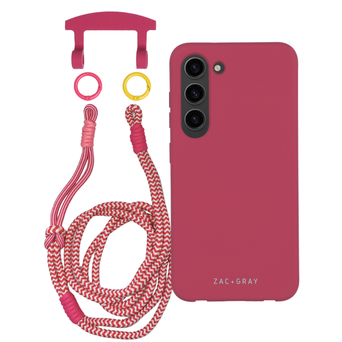 Samsung S24 Plus RASPBERRY RED CASE + KNOTTED CORD