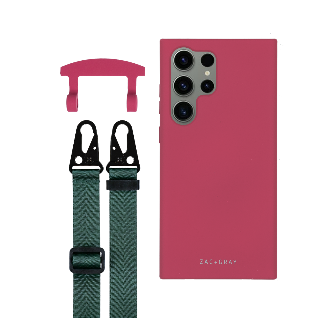 Samsung S25 Ultra RASPBERRY RED CASE + STRAP
