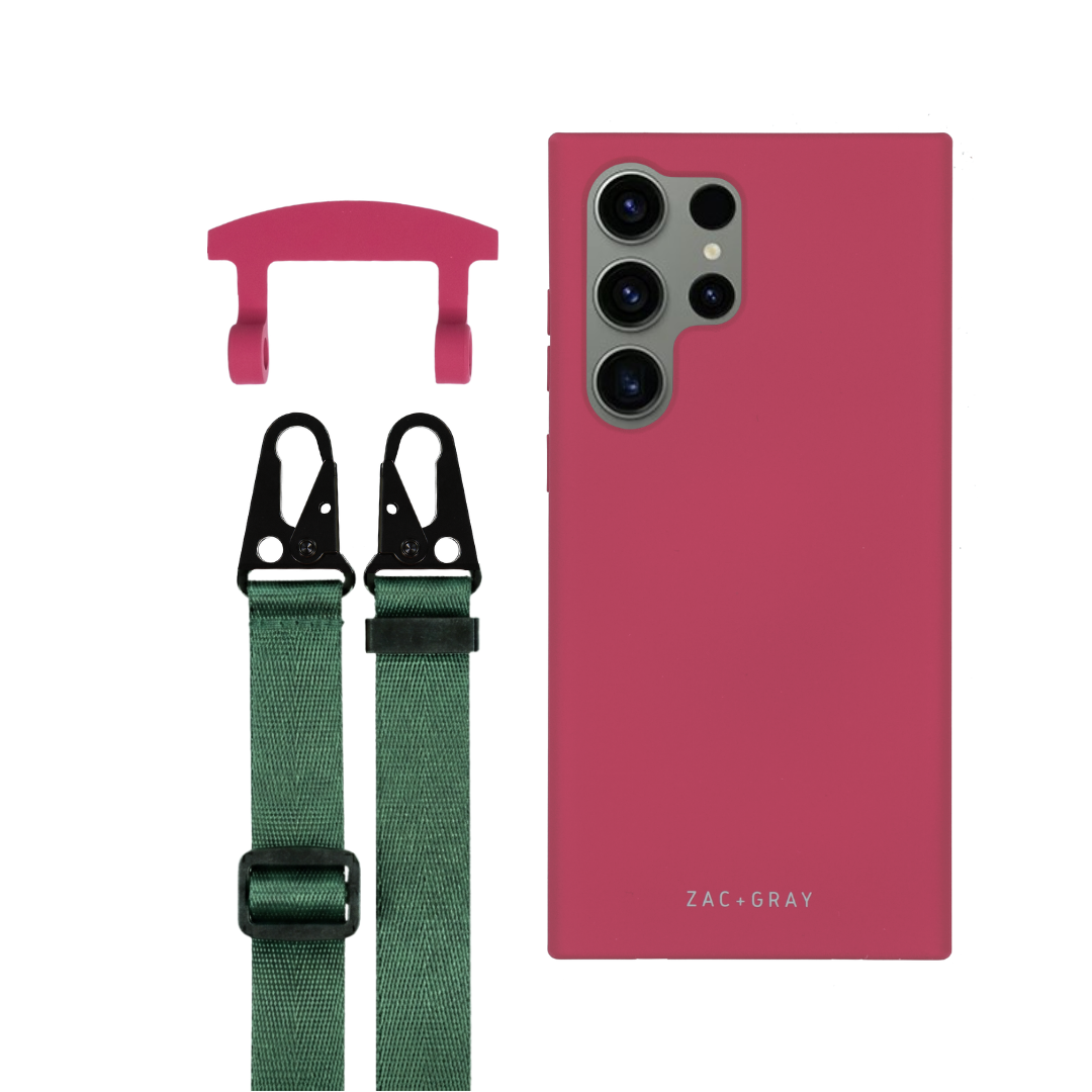Samsung S25 Ultra RASPBERRY RED CASE + STRAP