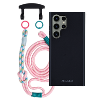 Samsung S25 Ultra MIDNIGHT BLACK CASE + KNOTTED CORD