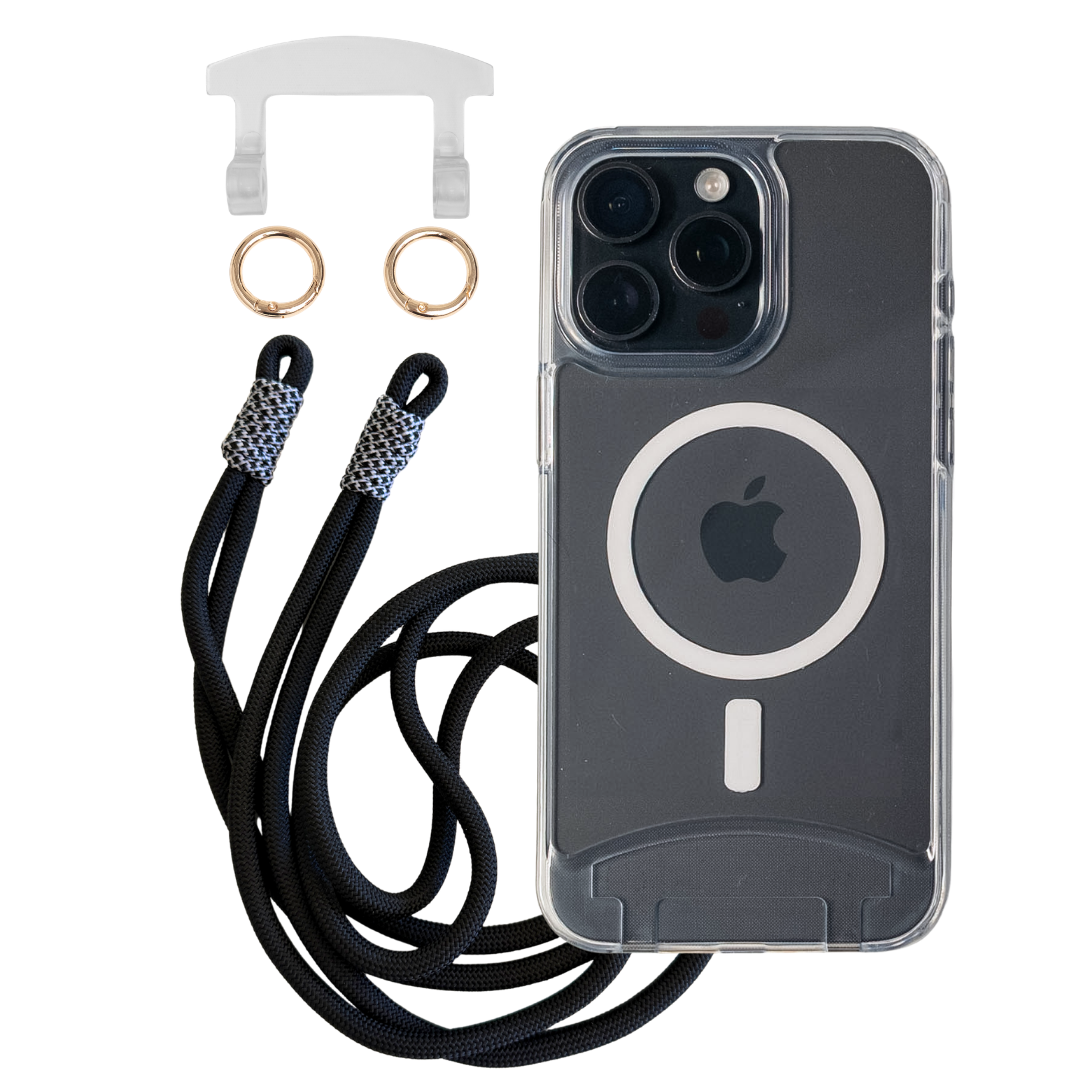 iPhone 16 Plus TRANSPARENT CASE + KNOTTED CORD