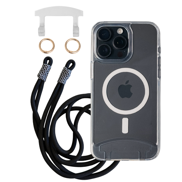 iPhone 14 Plus TRANSPARENT CASE + KNOTTED CORD