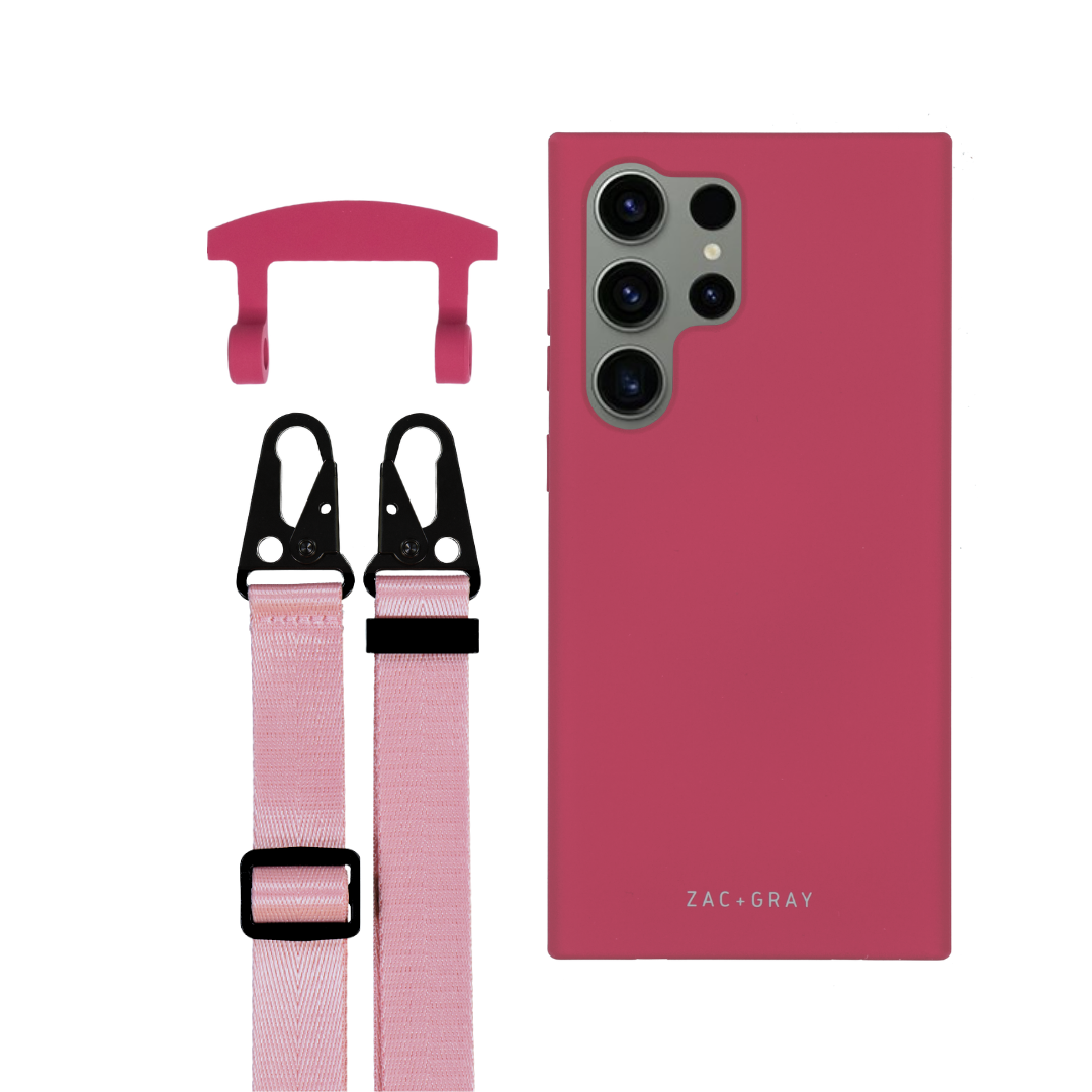 Samsung S25 Ultra RASPBERRY RED CASE + STRAP