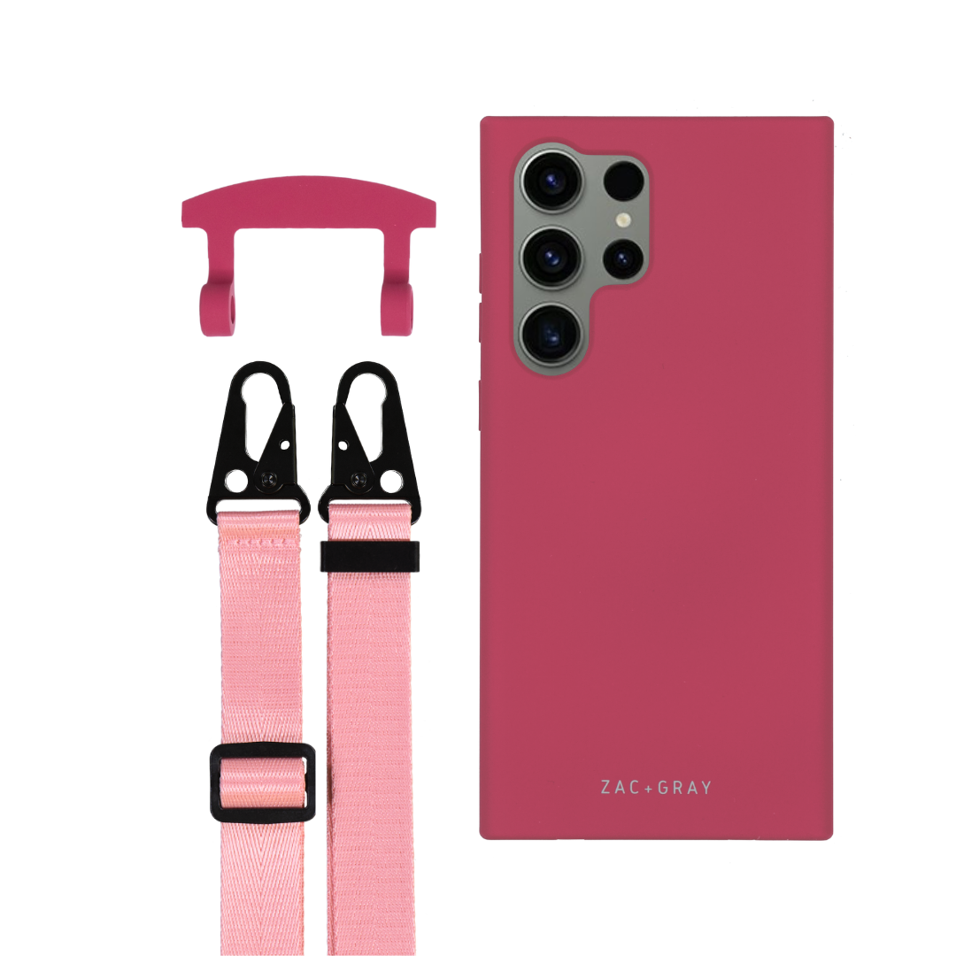 Samsung S25 Ultra RASPBERRY RED CASE + STRAP