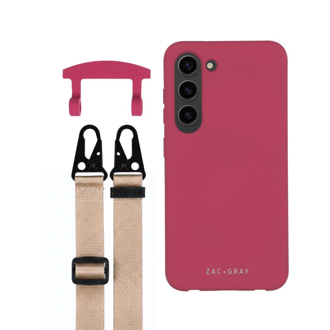 Samsung S24 RASPBERRY RED CASE + STRAP