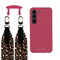 Samsung S23 Plus RASPBERRY RED CASE + PATTERNED STRAP