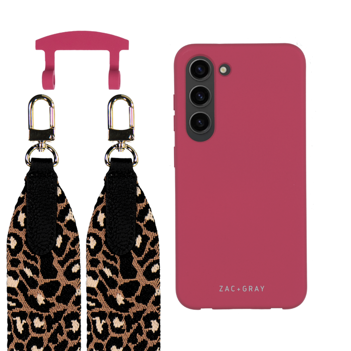 Samsung S26 RASPBERRY RED CASE + PATTERNED STRAP