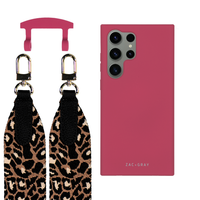Samsung S25 Ultra RASPBERRY RED CASE + PATTERNED STRAP