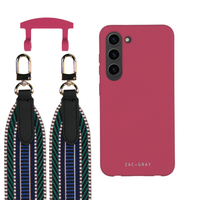Samsung S23 Plus RASPBERRY RED CASE + PATTERNED STRAP