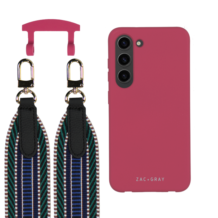 Samsung S26 RASPBERRY RED CASE + PATTERNED STRAP