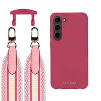 Samsung S23 Plus RASPBERRY RED CASE + PATTERNED STRAP
