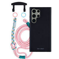 Samsung S25 Ultra MIDNIGHT BLACK CASE + KNOTTED CORD