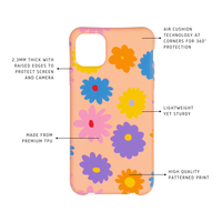 SUNSET CORAL DAISY PATTERNED CASE