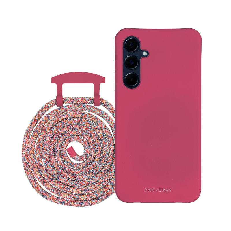 Samsung A35 and A55 RASPBERRY RED CASE + CORD