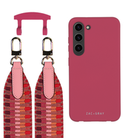 Samsung S23 Plus RASPBERRY RED CASE + PATTERNED STRAP