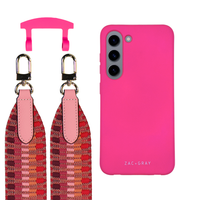 Samsung S23 HOT PINK CASE + PATTERNED STRAP