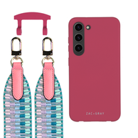 Samsung S23 Plus RASPBERRY RED CASE + PATTERNED STRAP