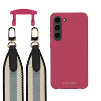 Samsung S23 Plus RASPBERRY RED CASE + PATTERNED STRAP