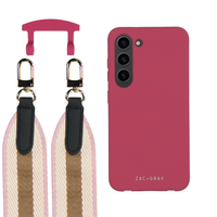 Samsung S23 Plus RASPBERRY RED CASE + PATTERNED STRAP